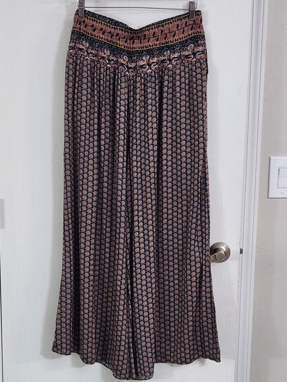 Anthropology Aria Wide Leg Palazzo  Pants Medallio Floral Boho - Picture 2 of 5
